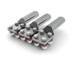 Зажимы аппаратные прессуемые типа 3А4А (с четырьмя отверстиями в контактной лапке). Производства Тульского арматурно-изоляторного завода