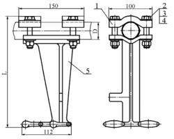 Стойка сочлененного обратного фиксатора: КС-116. Производства Тульского арматурно-изоляторного завода